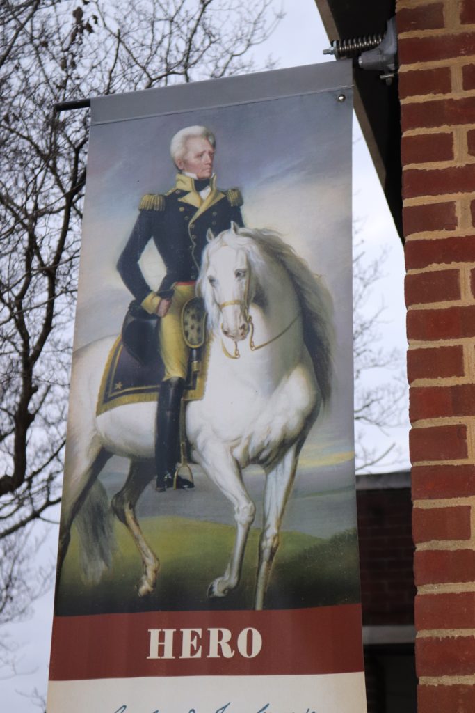 Banner outside Andrew Jackson Museum