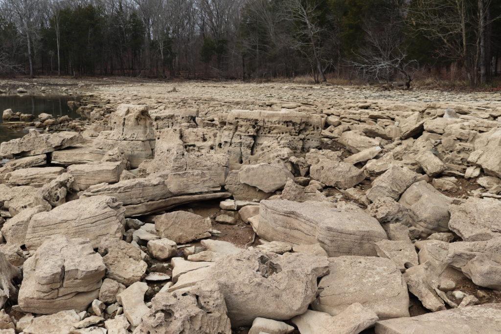 rocks on Long Hunter Lake shore, TN